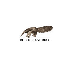 Bitches Love Bugs Anteater Vinyl Sticker | Water Bottle Sticker | Laptop Sticker | Meme Sticker | Funny Sticker | Oddly Specific Sticker