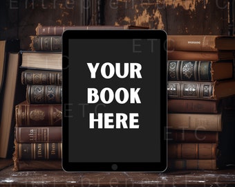 Mystery Novel eBook Mockup, Bookstagram, Blank iPad Mockup, Book Blogger, Adventure, Fantasy, Canva Template, eBook Cover, eBook Template