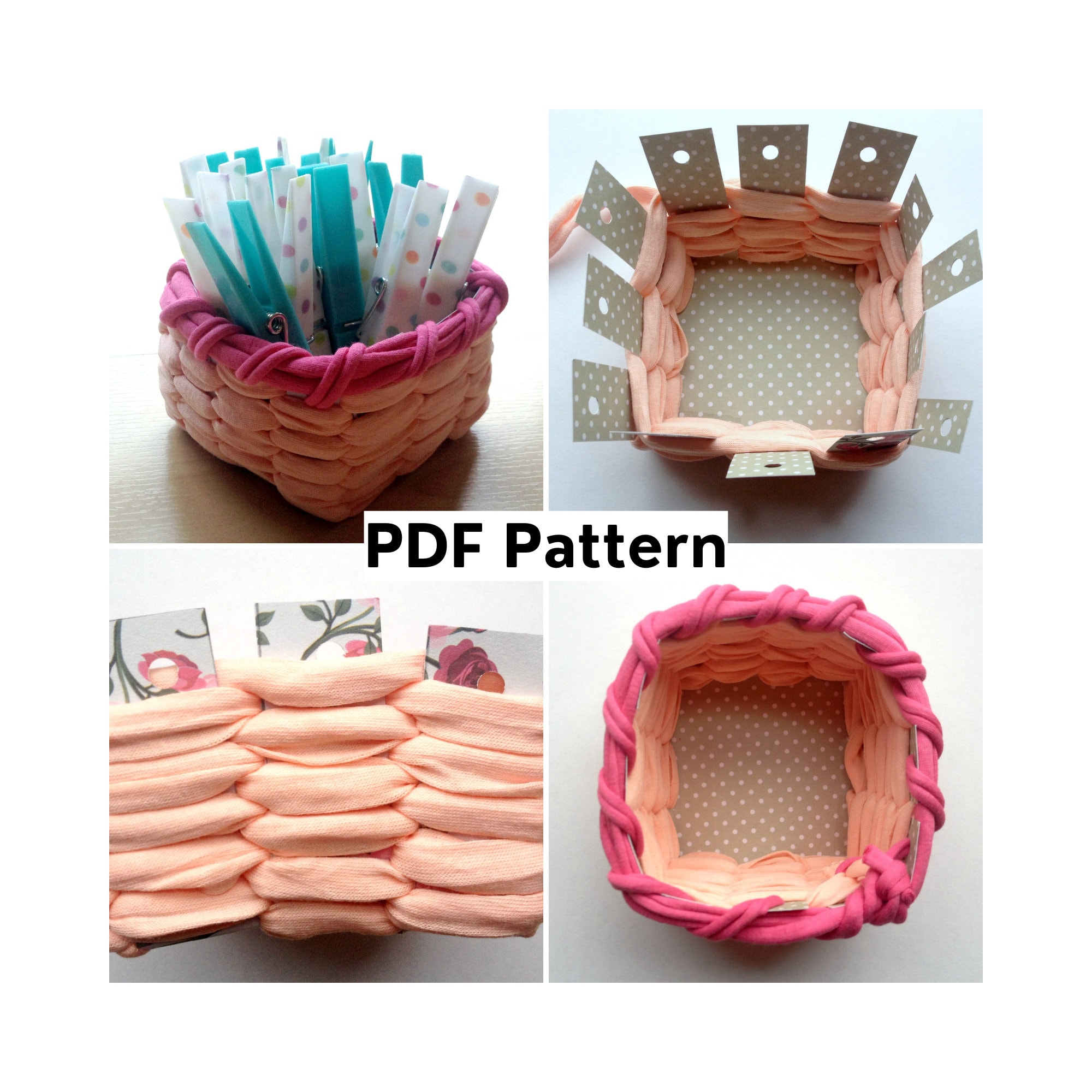 Woven Basket PDF Pattern, Basket Weaving Tutorial, Yarn and Card, Craft Kit for Adults and Teens, Instant Download, Patterns & How To