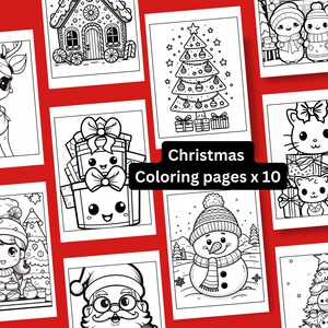 Weihnachten Malvorlagen für Kinder, Malvorlagen für Weihnachten, 10 Seiten zum Ausdrucken, Aktivitäten für Kinder
