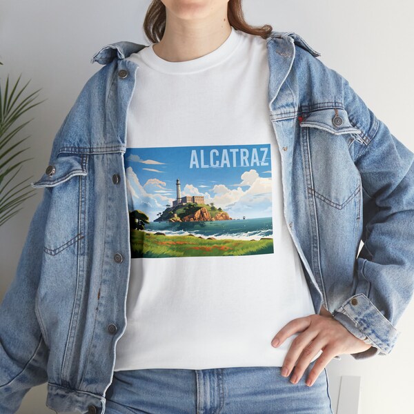 Alcatraz Island t-shirt - San Francisco Unisex Heavy Cotton Tee