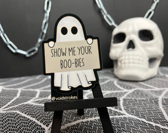 Show Me Your Boo-Bies Ghost Sticker // Customizable Options // Matte or Glossy // Easy Peel Backing