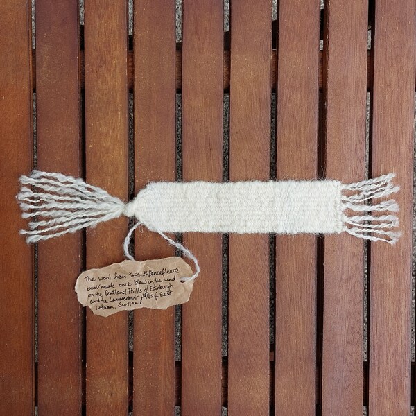 Hand woven bookmark with wool from the Pentland Hills