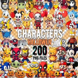 200 Halloween Character PNGs | Halloween Clipart Pack |Minions,  Mickey Mouse,Deadpool,   Sonic & More | T-shirts, Mugs, Sublimation Designs