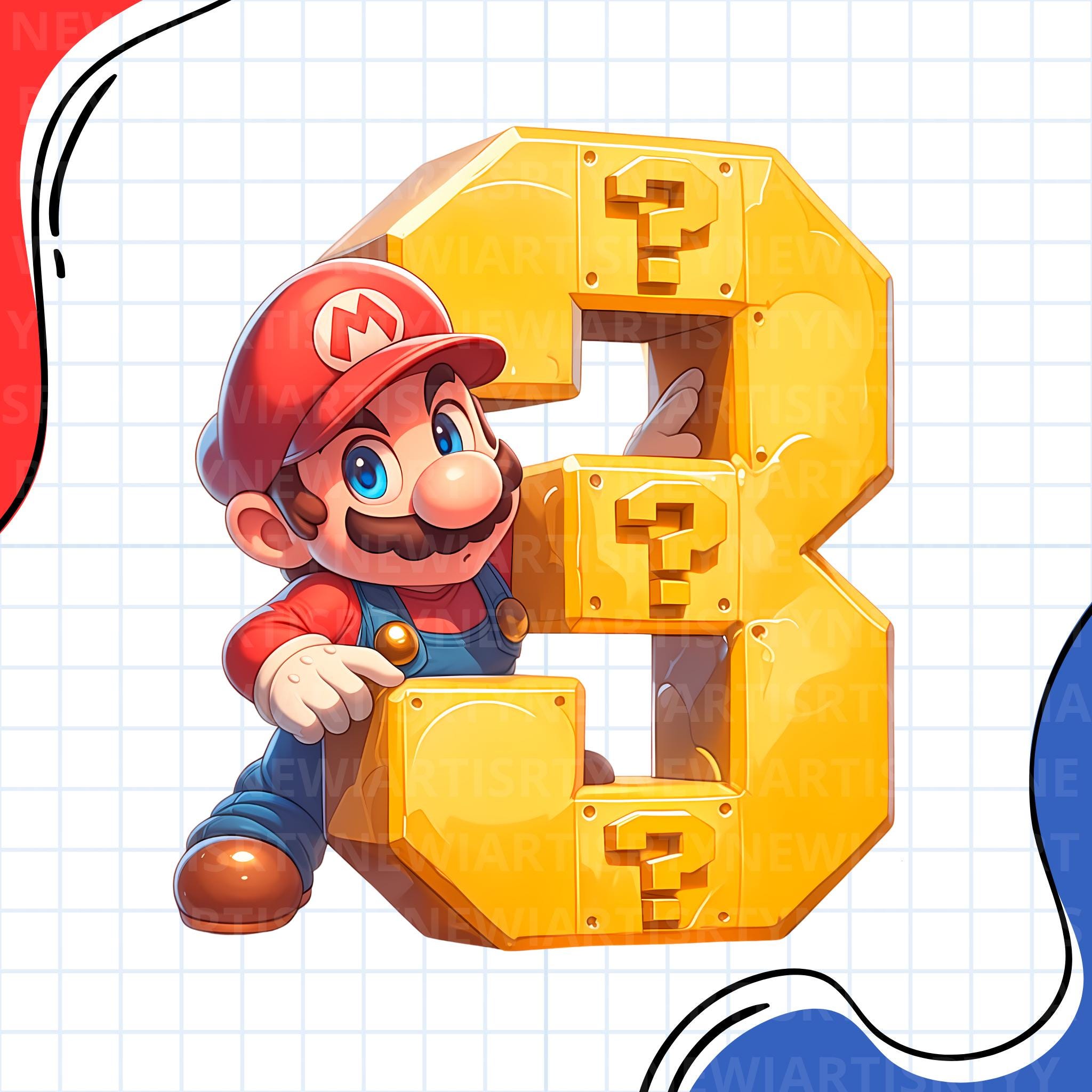 Mario Bros Numbers 0-9 PNG Clipart: Birthday Design (digital Download ...