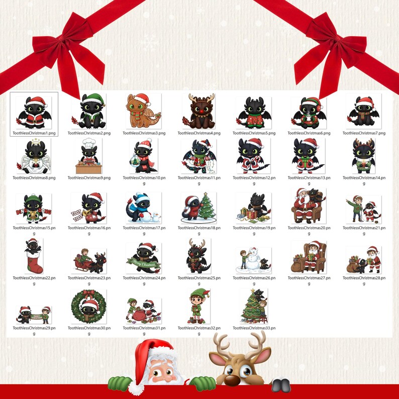 Toothless Christmas Clipart: How to Train Your Dragon PNG Designs ...