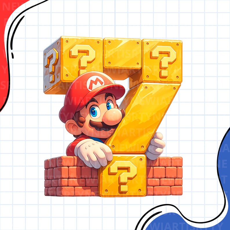 Mario Number Vector Mario Bros Numbers 0-9 PNG Clipart: Birthday Design (digital Download ...