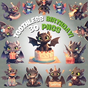 Toothless Birthday Clipart: How to Train Your Dragon PNG Designs ...