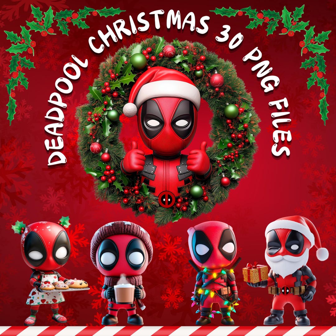 Deadpool Christmas PNG Bundle | Holiday Clipart (digital Download) - Etsy