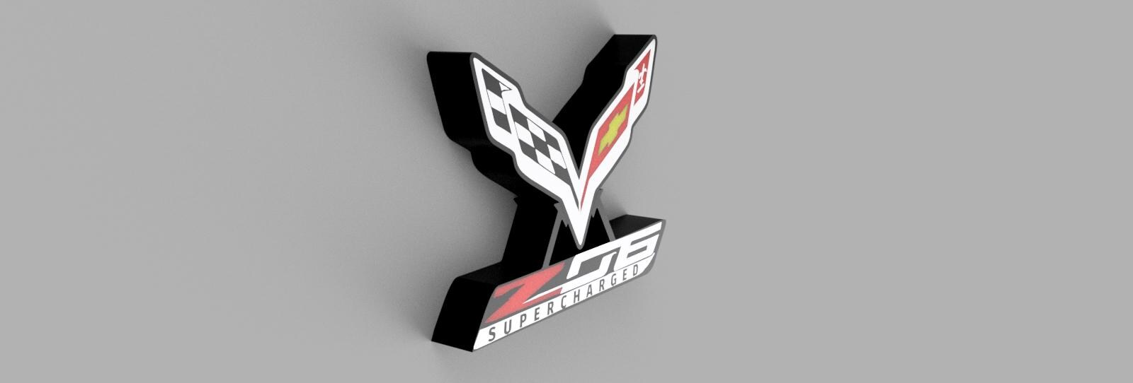 CORVETTE C7 ZO6 Emblem 35 X 5 Zoll – Metall Wandkunst Für 2014-2019, US-Herstellung