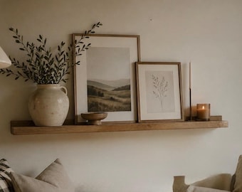 Timeless handcrafted Pine Floating Picture Ledge Shelf: Home Gallery Decor
