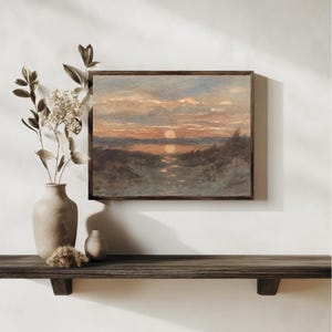 charming vintage sunset |  instant digital download, vintage landscape print