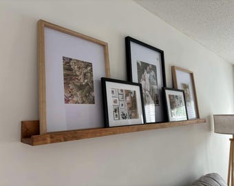 Handcrafted Pine Picture Ledge: timeless Floating Wall Shelf