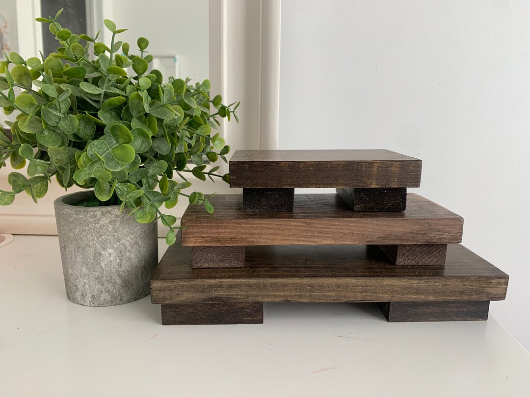 Structual Riser Wood Set of 3 Wood Risers, Wood Risers, Rustic Wood Decor, Fall Decor, Food ...