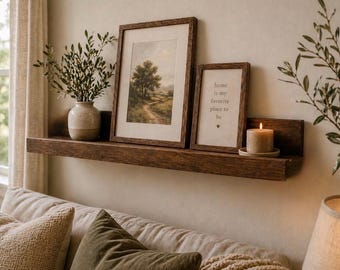 Handcrafted Pine display Ledge: timeless Floating Wall Shelf