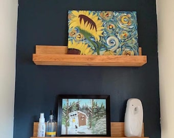 Set of 2 | 2ft pine picture ledges | long floating ledge pair