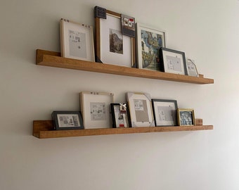 Handcrafted Pine Picture Ledge: timeless Floating Gallery Shelf