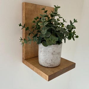 wall plant shelf, L shaped wall shelf, floating shelf, wall decor,