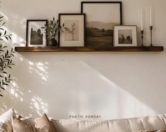 Handcrafted Pine Picture Ledge: timeless Floating Wall Shelf
