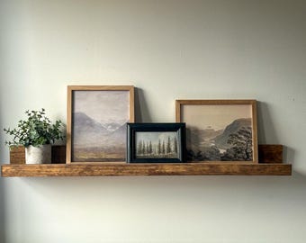 Timeless handcrafted Pine Floating Picture Ledge Shelf: Home Gallery Decor