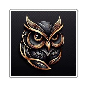 Chic Owl Kiss-Cut Stickers for Nature Lovers, Laptop Decor, Planner Accessories, Gift for Owl Enthusiasts, Boho Aesthetic