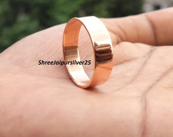 Pure Copper Band, Copper Ring, Simple Copper Ring, Wedding Band,Band Ring,Women Ring,Wide Ring Wide Thumb Ring Red Copper Ring Handmade Ring