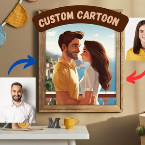 Custom Cartoon Painting, Gift, Personilzed, Wedding Gift, Portrait from photo, Anniversary Gift, Photo Gifts, Digital Sketch Painting