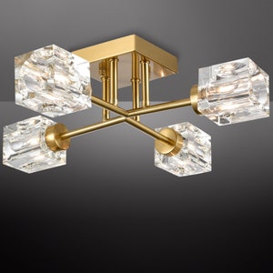 Flavia Brass Sputnik Ceiling Light Chandeliers Ceiling Light Fixture 4-Light