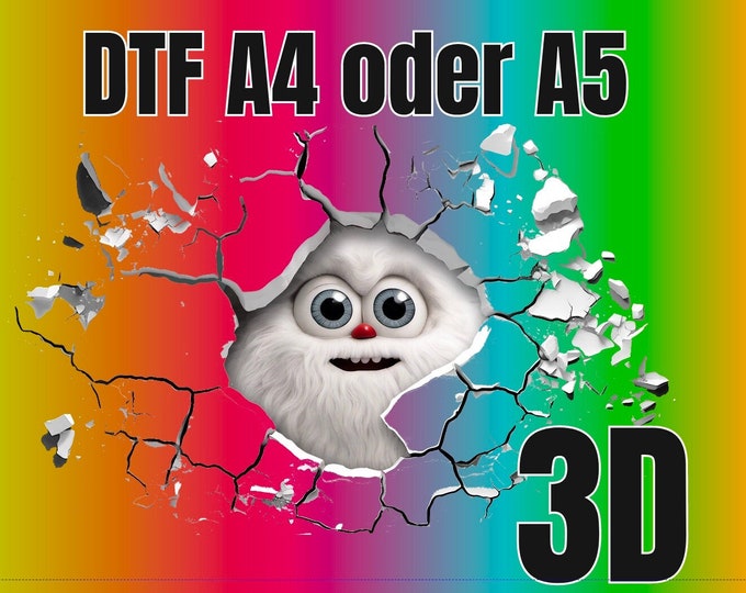 3D YETI DTF A4 A5 A6 - for ALL textiles see description - just press - done. also on cotton