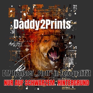 LöwenTraum TraumLoewe DTF A4 - ONLY on black - see description - just press - done. also on cotton