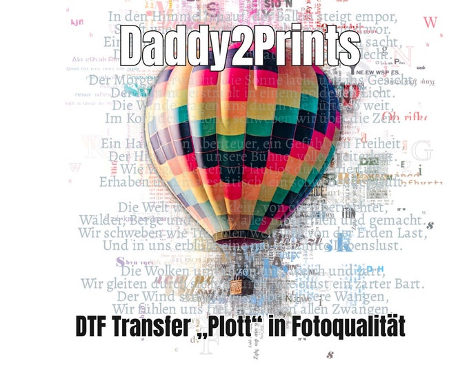 BallonTraum - DTF A4 - see description on LIGHT textiles - just press - done. also on cotton