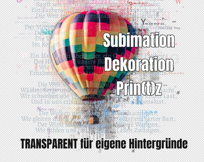 Dream balloon - decorate in great colors as a Diggi Stamp to print sublimate