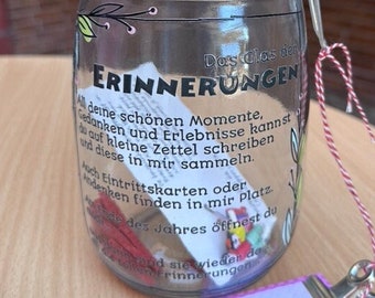 ERINNERUNGSGLAS - das Glas der Erinnerungen - aufkleben - Fertig