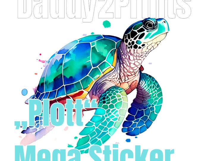 Water turtle MEGA STICKER - please select different sizes