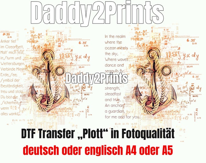 Dream anchor - DTF A4 or A5 German or English