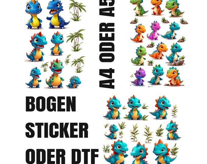 Dino BOW as STICKER or DTF