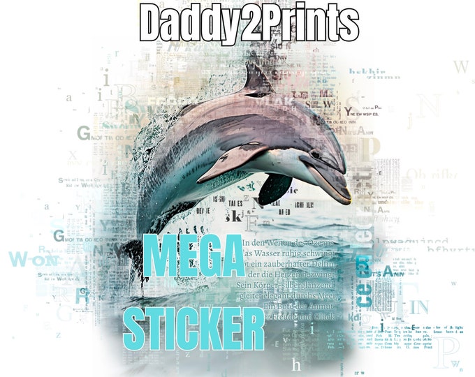 Dolphin Dream DreamDelfin MEGA STICKER - please select different sizes