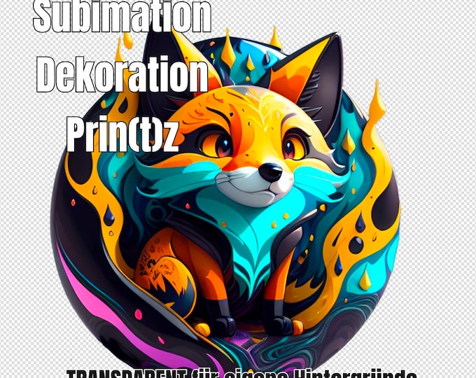 Fox - decorate in great colors as a Diggi Stamp to print sublimate