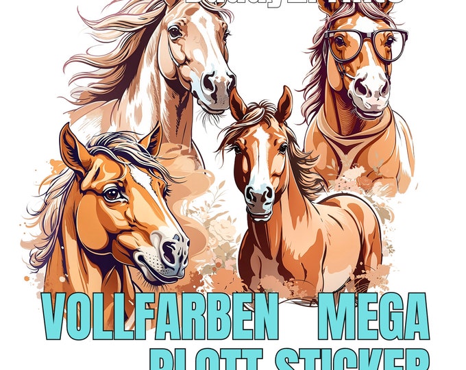 HORSES - MEGA STICKER - 4 different motifs
