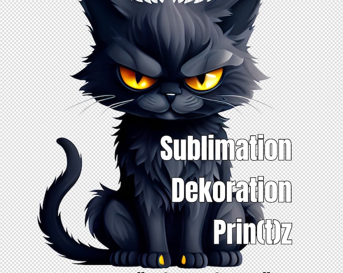 Funny angry cat for sublimation and print Diggistamp