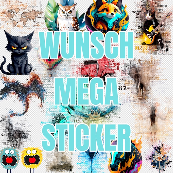 WUNSCH STICKER - jeder DTF Druck geht auch als Sticker Motiv angeben Grösse aussuchen - fertig