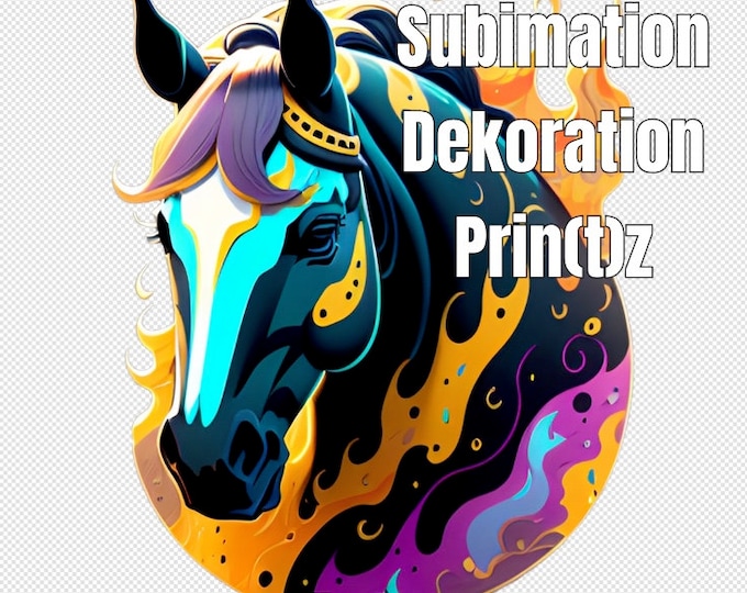 3D horse - decorate in great colors as a Diggi Stamp to print sublimate