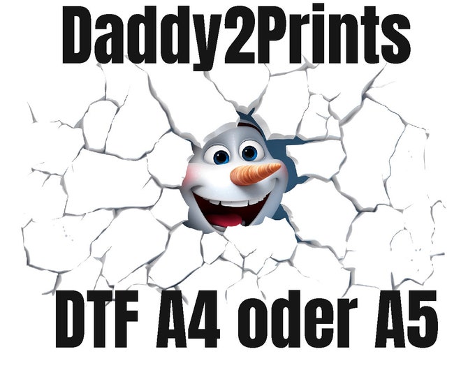 3D SNOWMAN DTF A4 A5 A6 - for ALL textiles see description - just press - done. also on cotton
