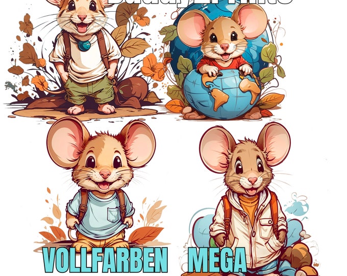 FAMILY MOUSE - MEGA stickers - 4 different motifs