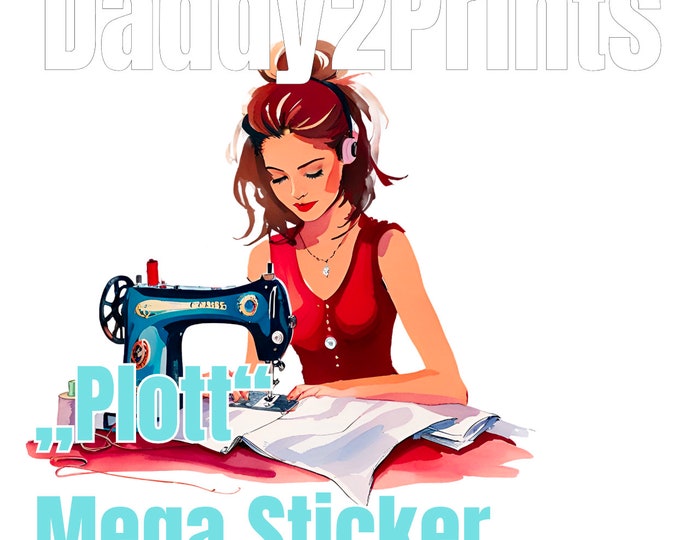 Seamstress MEGA STICKER - please select different sizes