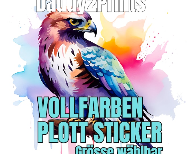 Watercolor eagle - STICKER in great colors - please select different sizes