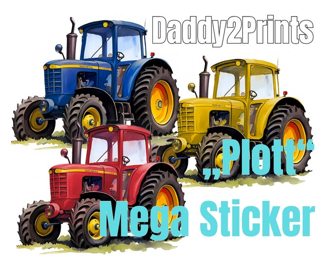 Tractor - MEGA STICKER - COLOR CHOICE please select different sizes