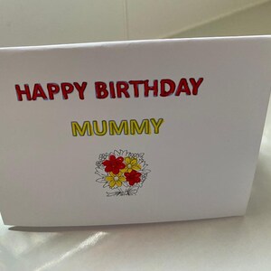 Carte d'anniversaire pour maman à colorier par l'enfant - A4 pliée en deux Fichier pdf numérique - PDF téléchargeable