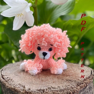 Crochet Pattern Poodle Puppy Peach, Amigurumi Tutorial Dog in English, Dog Toy Crochet Pattern PDF, Christmas Gift Baby Puppy