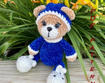 Crochet Teddy Bear in Pajamas Pattern: Amigurumi Tutorial (PDF)